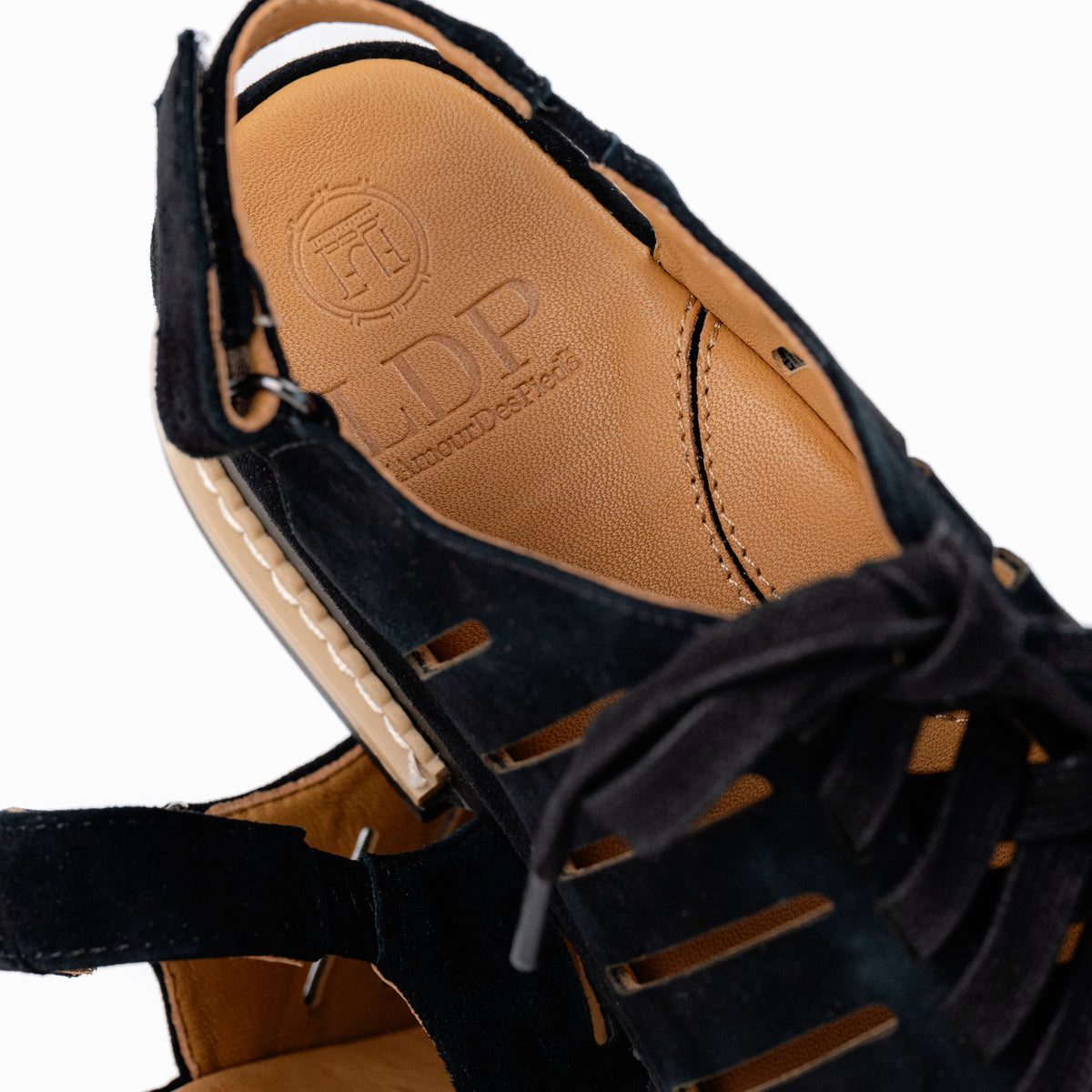 Women's LDP Adriel Lace-Up Sandal in Black Suede