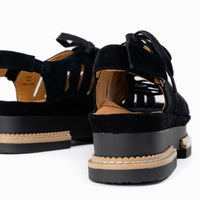 Women's LDP Adriel Lace-Up Sandal in Black Suede