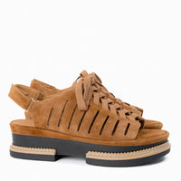 Women's LDP Adriel Lace-Up Sandal in Coffee Suede