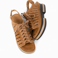 Women's LDP Adriel Lace-Up Sandal in Coffee Suede