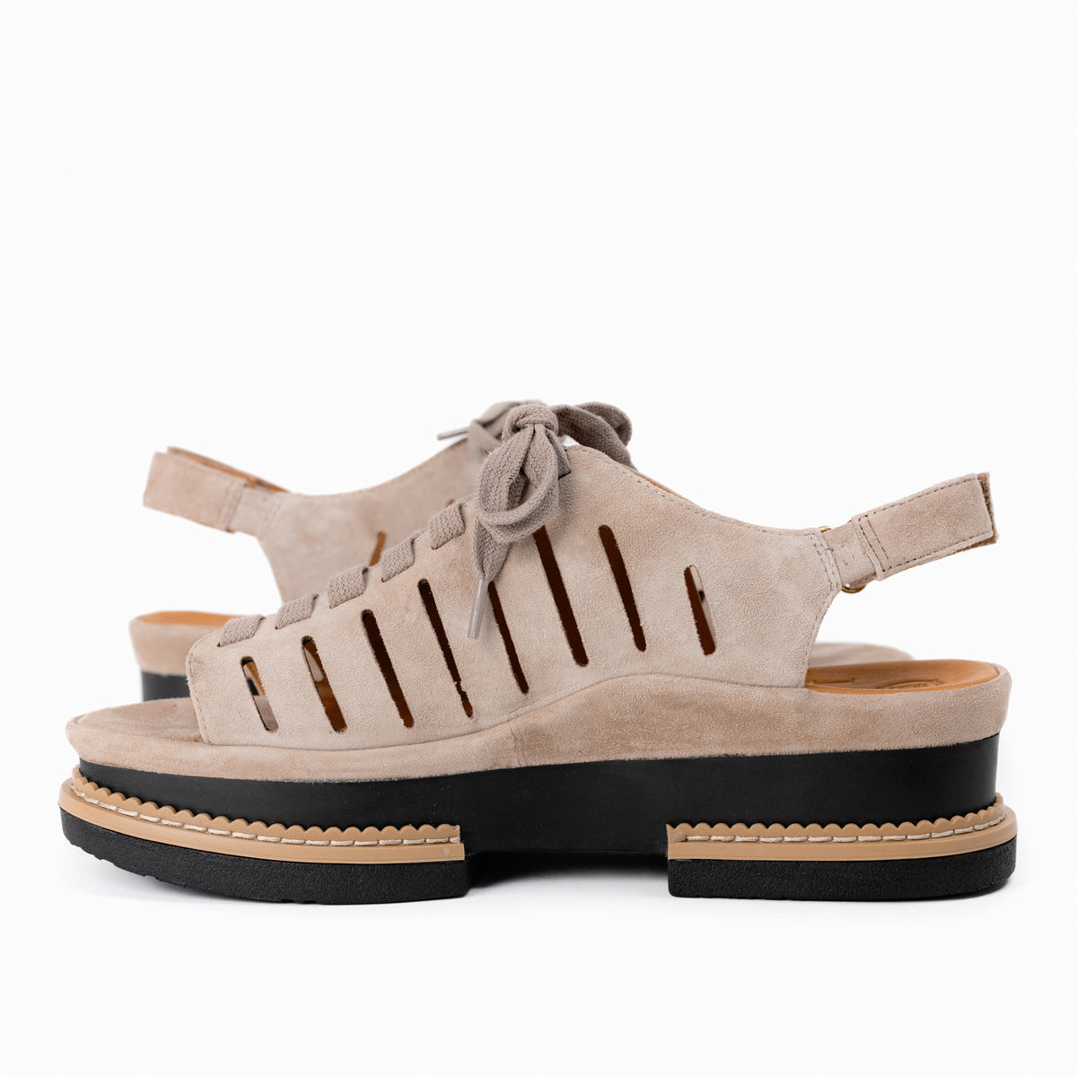 Women's LDP Adriel Lace-Up Sandal in Taupe Suede