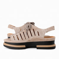 Women's LDP Adriel Lace-Up Sandal in Taupe Suede