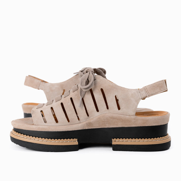 Women's LDP Adriel Lace-Up Sandal in Taupe Suede