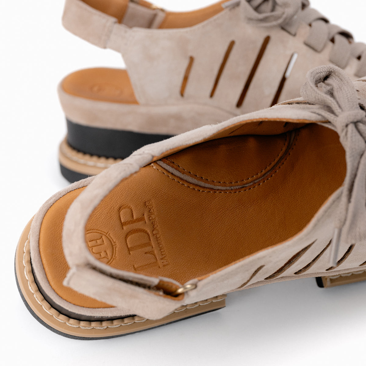 Women's LDP Adriel Lace-Up Sandal in Taupe Suede