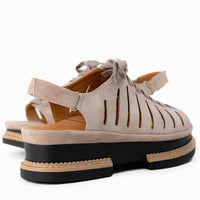 Women's LDP Adriel Lace-Up Sandal in Taupe Suede