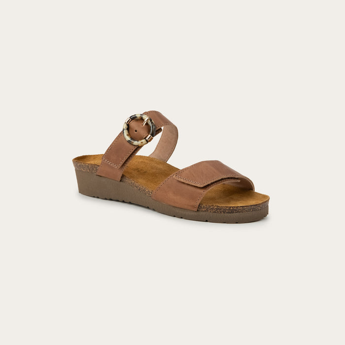 Women's Naot Anabel Wedge Slide in in Latte Leather