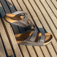 Birkenstock Arizona Soft Footbed in Iron Oiled Leather
