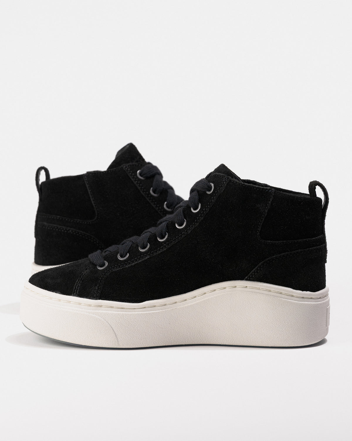 Women's Aetrex Gianna Arch Support Platform Sneaker in Black Suede Leather