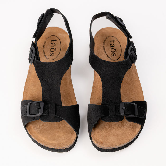 Women's Taos MVP Comfort Sandal in Black Suede
