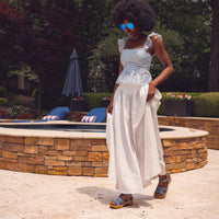 Women's Sofft Capri Sandal in Blue Denim Print Italian Suede