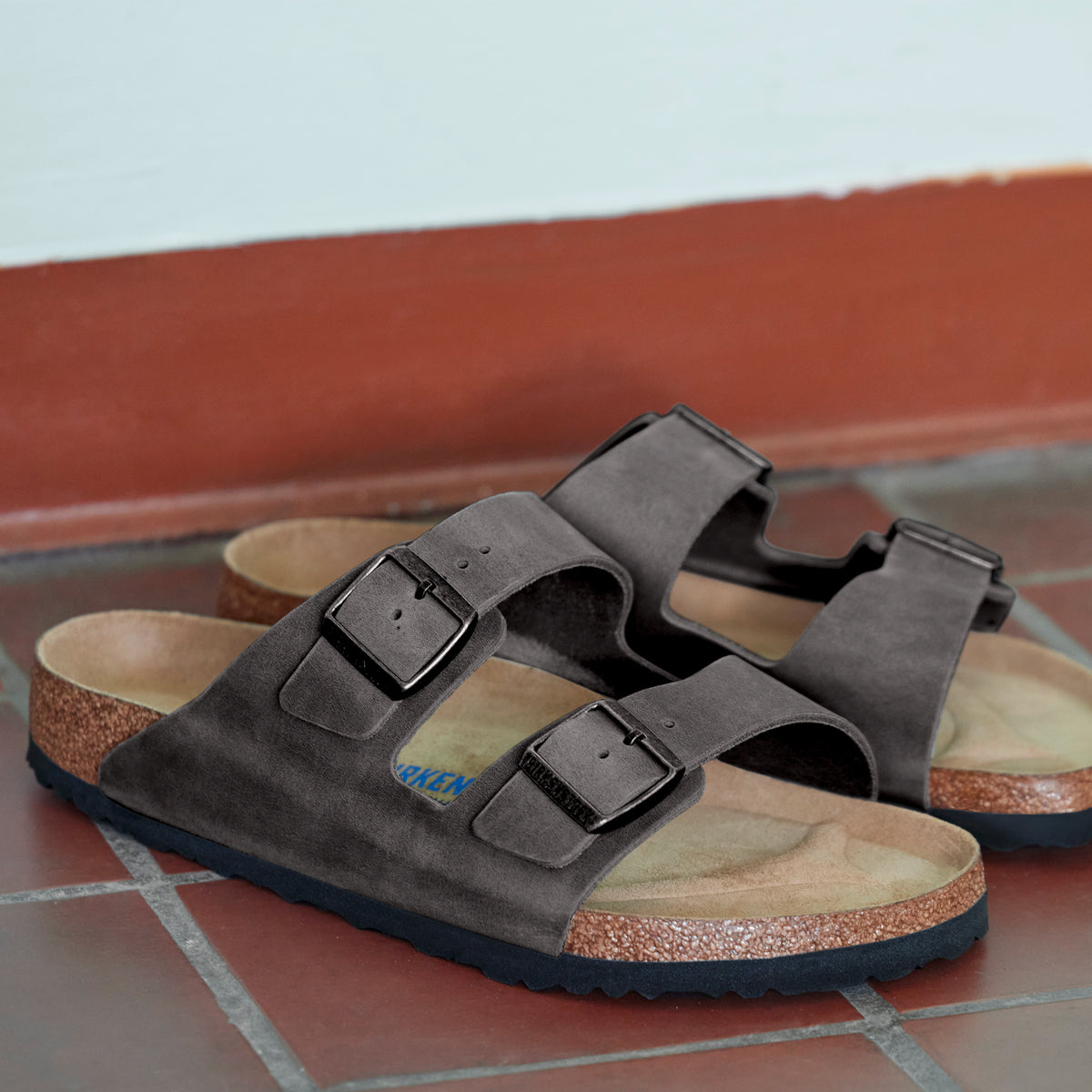 Birkenstock Arizona Soft Footbed in Iron Oiled Leather