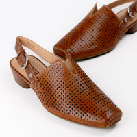 Women's Pikolinos Alameda Slingback Heel with Perforated Brandy Leather W1N-5955C1B