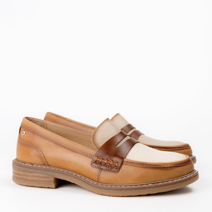Women's Pikolinos Aldaya Penny Loafers in Almond Leather