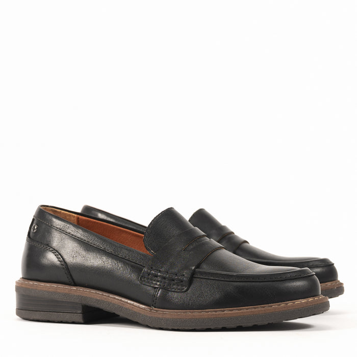 ALDAYA PENNY LOAFER - BLACK - LEATHER