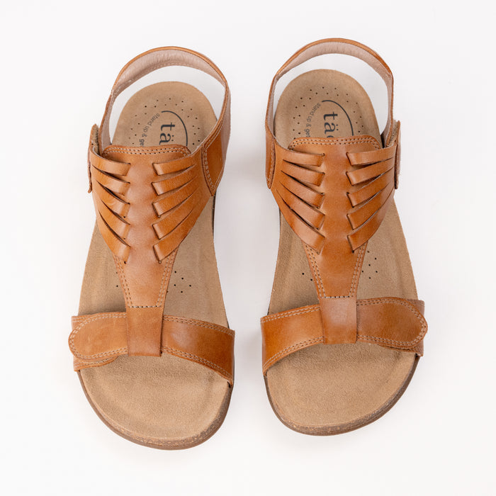 Women's Taos Wonderful Comfort Sandal in Caramel Leather