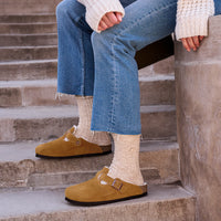 BOSTON SHEARLING CLOG - MINK - SUEDE