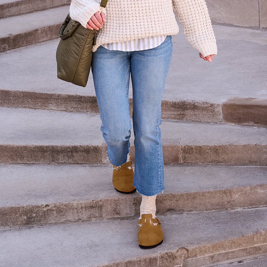 BOSTON SHEARLING CLOG - MINK - SUEDE