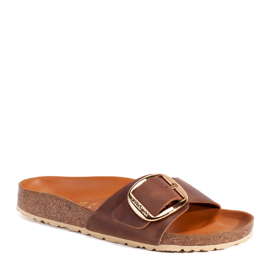 Birkenstock Madrid Big Buckle in Premium Cognac Oiled Leather