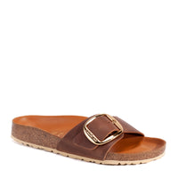 Birkenstock Madrid Big Buckle in Premium Cognac Oiled Leather