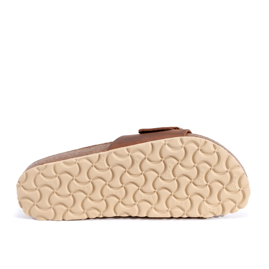 Birkenstock Madrid Big Buckle in Premium Cognac Oiled Leather