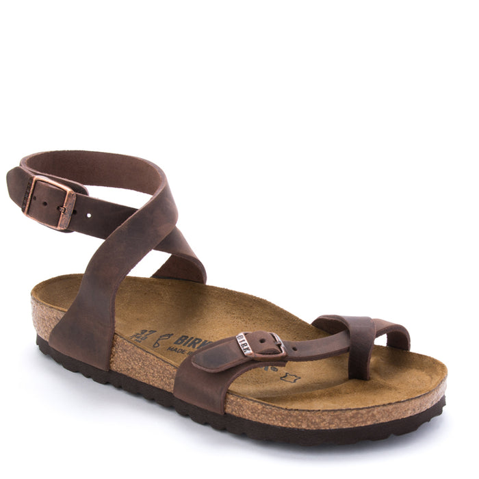 Women's Birkenstock Yara Wraparound Sandal in Habana Oiled Leather