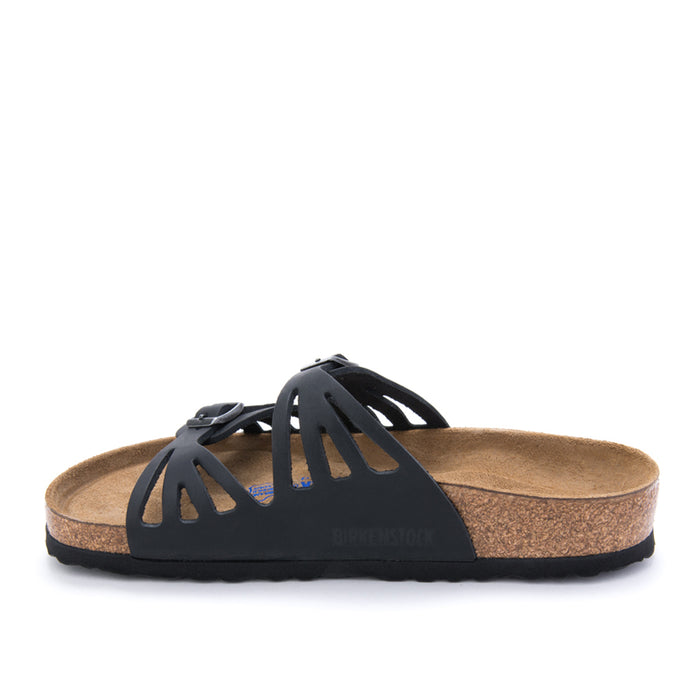 Birkenstock Granada Soft Sandal in Black Oiled Leather