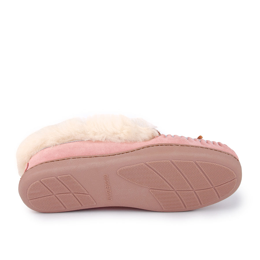 ALPINE SHEEPSKIN MOC - PINK - SUEDE â Plaza Shoe Store