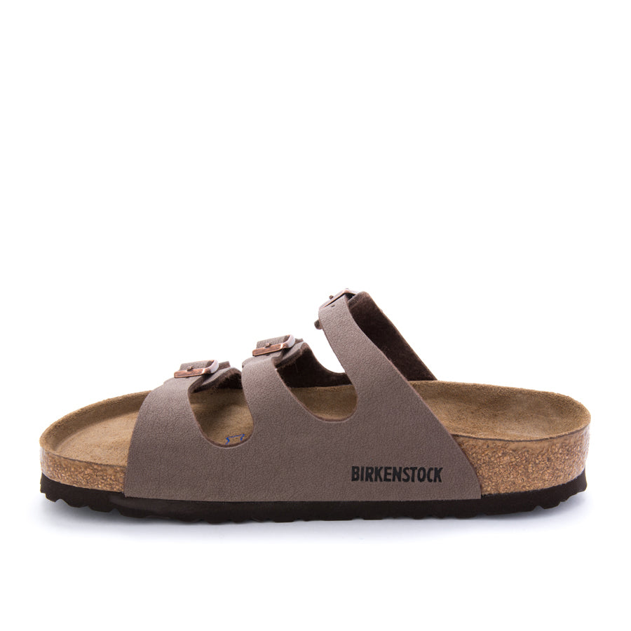 Women's Birkenstock Florida Soft Sandals in Mocha Birkibuc Birko-Flor Nubuck 0053881