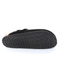 Birkenstock Boston Soft clog in Black Suede, featuring premium suede leather for all-day comfort. Classic slip-on style with soft footbed support, ideal for casual wear, gardening, or daily errands. Durable, lightweight, and built for long-lasting use, perfect for men and women seeking comfort and trendiness in footwear.