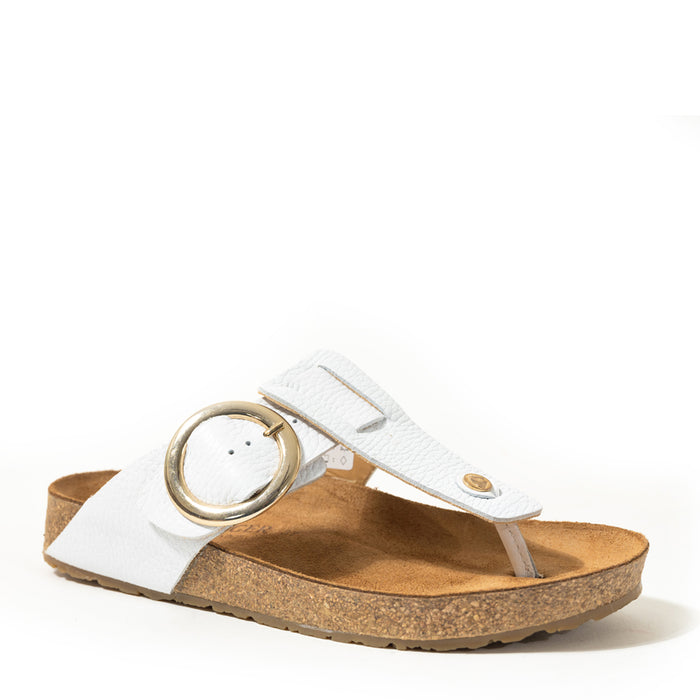 ROUND CORRINA - WHITE - LEATHER