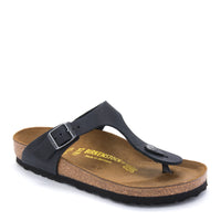 Birkenstock Gizeh T-Strap Sandal in Black Oiled Leather