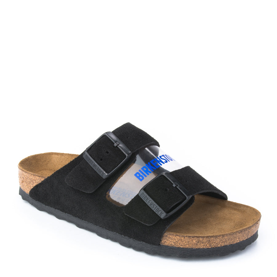 Birkenstock Arizona Soft Sandal in Black Suede - Unisex