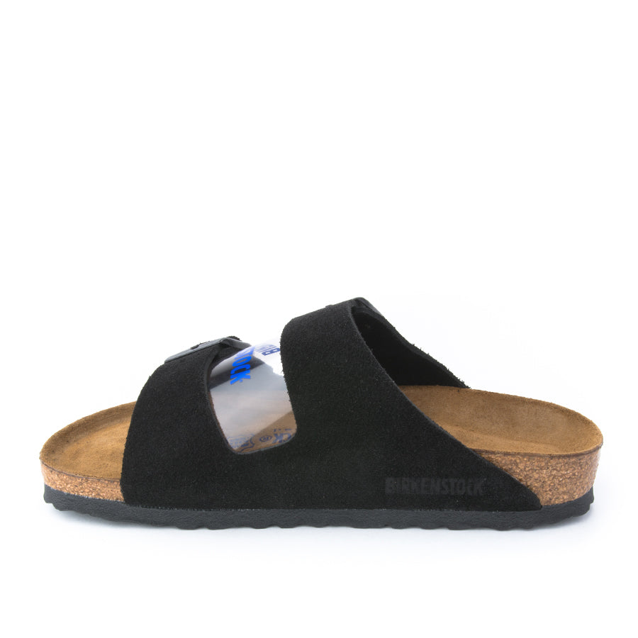 Birkenstock Arizona Soft Sandal in Black Suede - Unisex