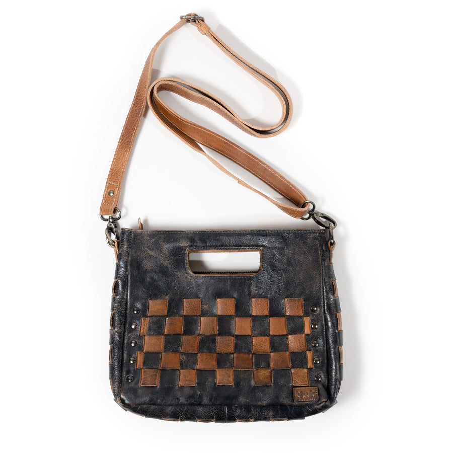 Bed|Stu Keiki Leather Crossbody Bag – Compact Woven Panel Handbag