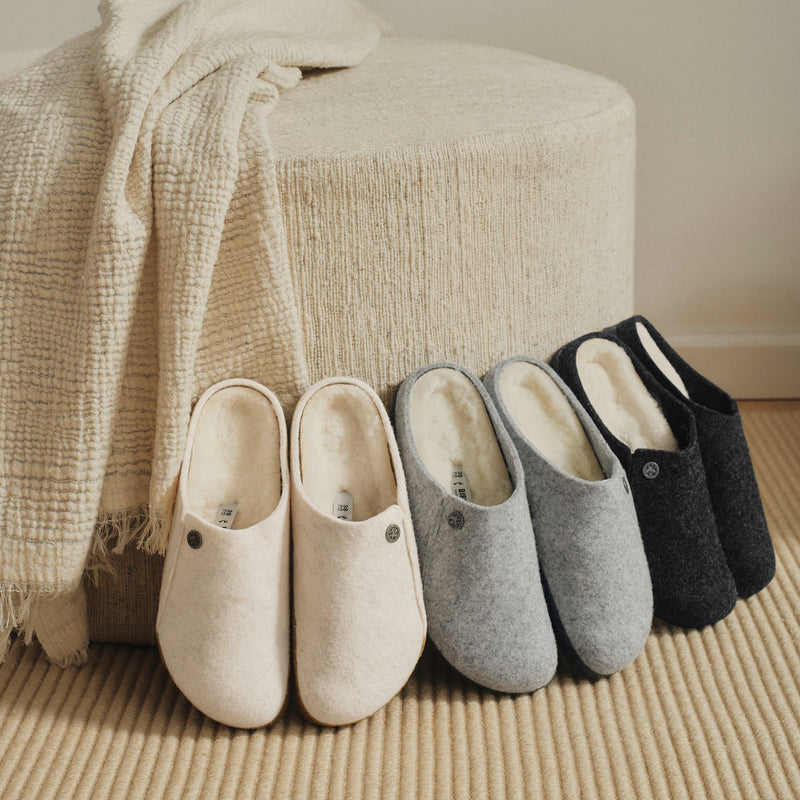Shop men's and women's slippers made from plush materials to deliver unmatched comfort and style. Featuring top slipper brands like Birkenstock, Haflinger, Minnetonka using specialty materials like genuine shearling, wool, leather, cork, felt and suede. 