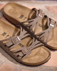 Birkenstock Granada Birkibuc Double Strap Sandal in Mocha Brown