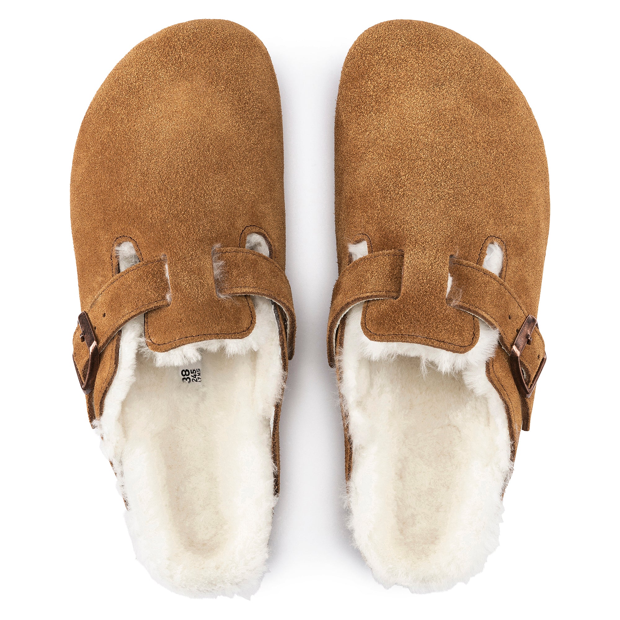 Birkenstock Boston Shearling – Mink Suede | Plaza Shoe Store
