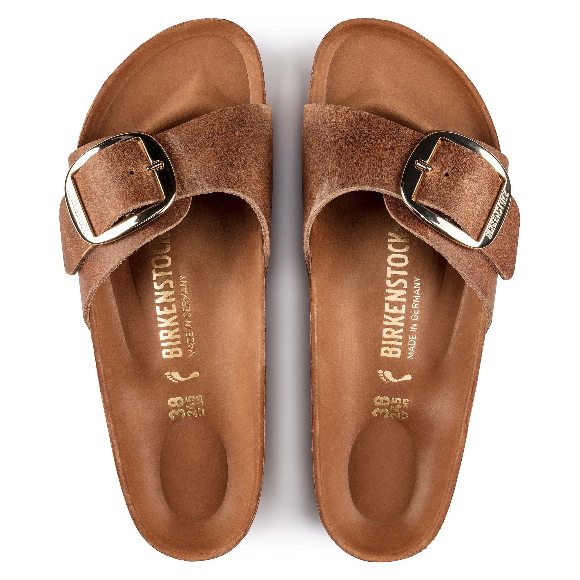 Birkenstock Madrid Big Buckle in Cognac Oiled Leather – Plaza Shoe