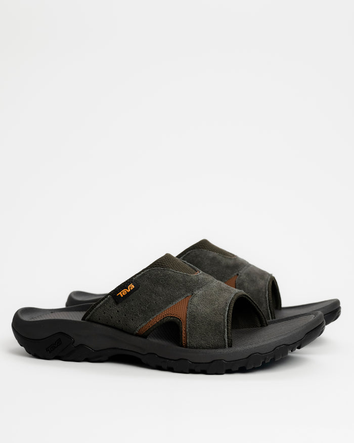 Men's Teva Katavi 2 Slide Leather Sandal - Outdoor Heritage Comfort - Bungee Cord / Gray