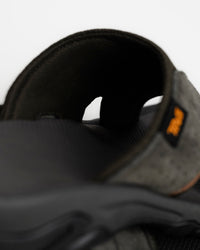 Men's Teva Katavi 2 Slide Leather Sandal - Outdoor Heritage Comfort - Bungee Cord / Gray. Antimicrobial protection, Microban Zinc. Nylon shank for stability.