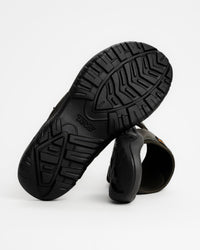 Men's Teva Katavi 2 Slide Leather Sandal - Outdoor Heritage Comfort - Bungee Cord / Gray. Grippy outsole made of Durabrasion Rubber for traction.