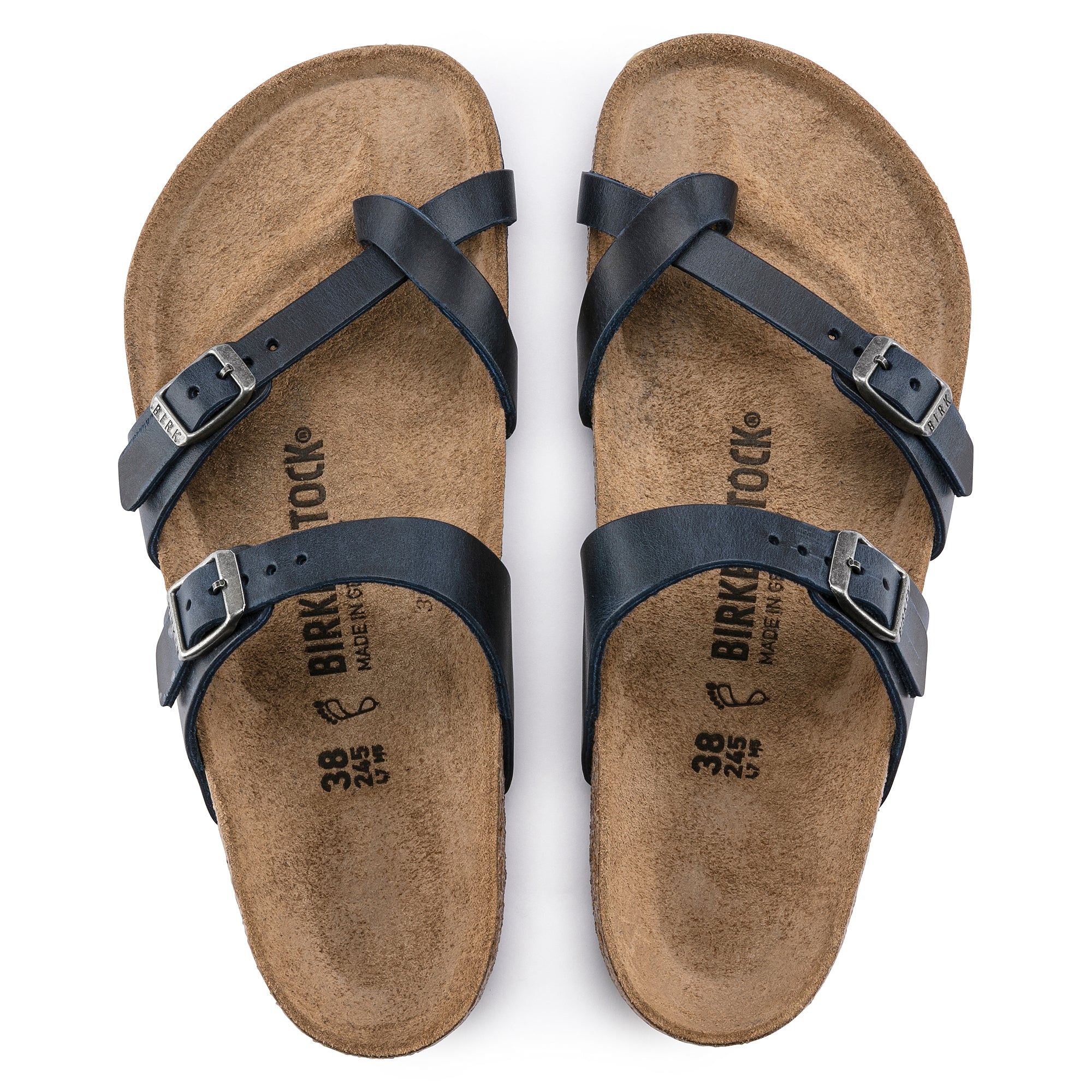 WOMEN'S BIRKENSTOCK MAYARI - BLUE - OIL LEATHER – Plaza Shoe Store