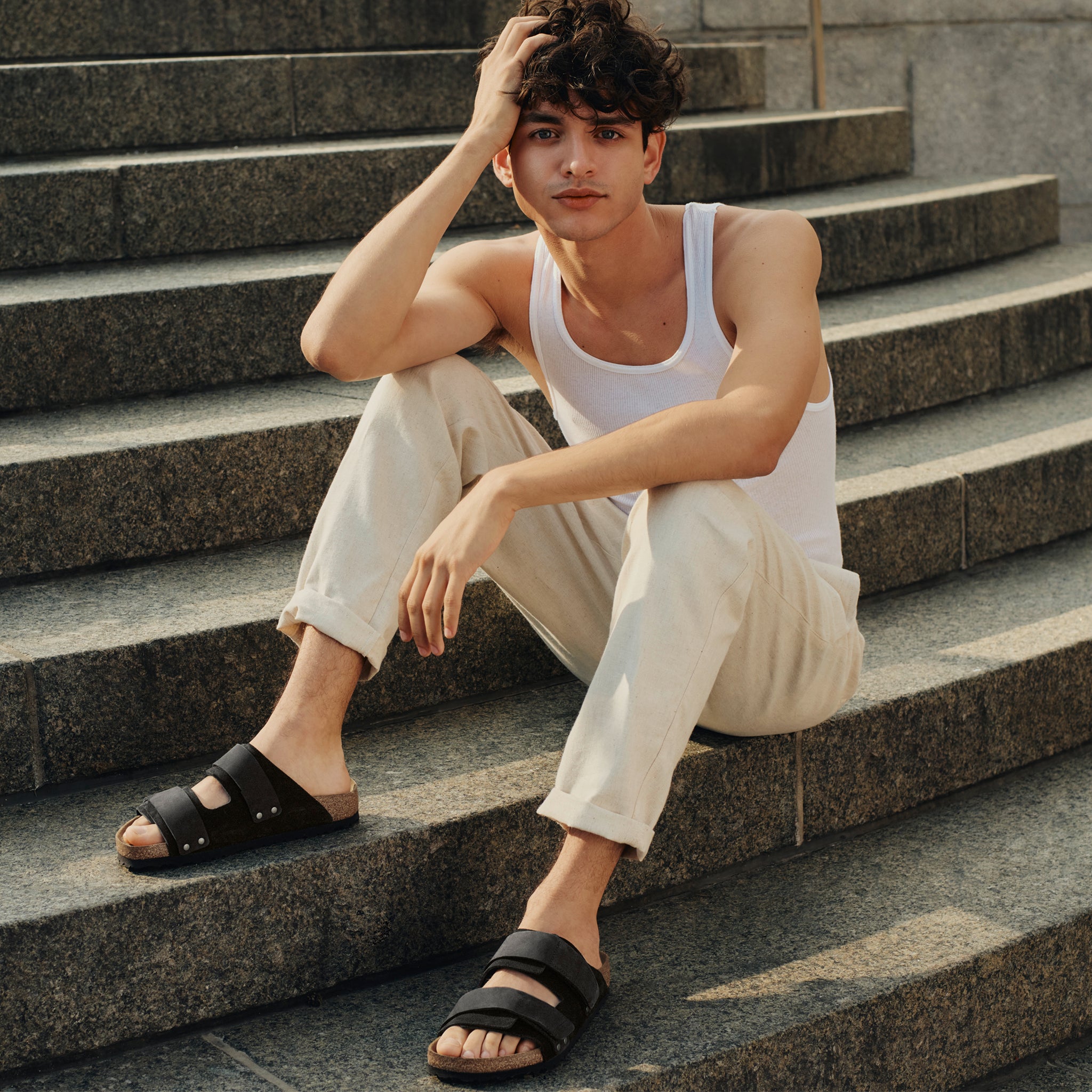 サンダル BIRKENSTOCK SS25 UJI CALZATA S (1024832 BLACK) Uji Nubuck Leather High Shine Black | BIRKENSTOCK