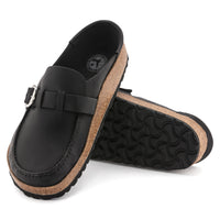 Women's Birkenstock Buckley Moccasin-Style Clog in Black Oiled Leather