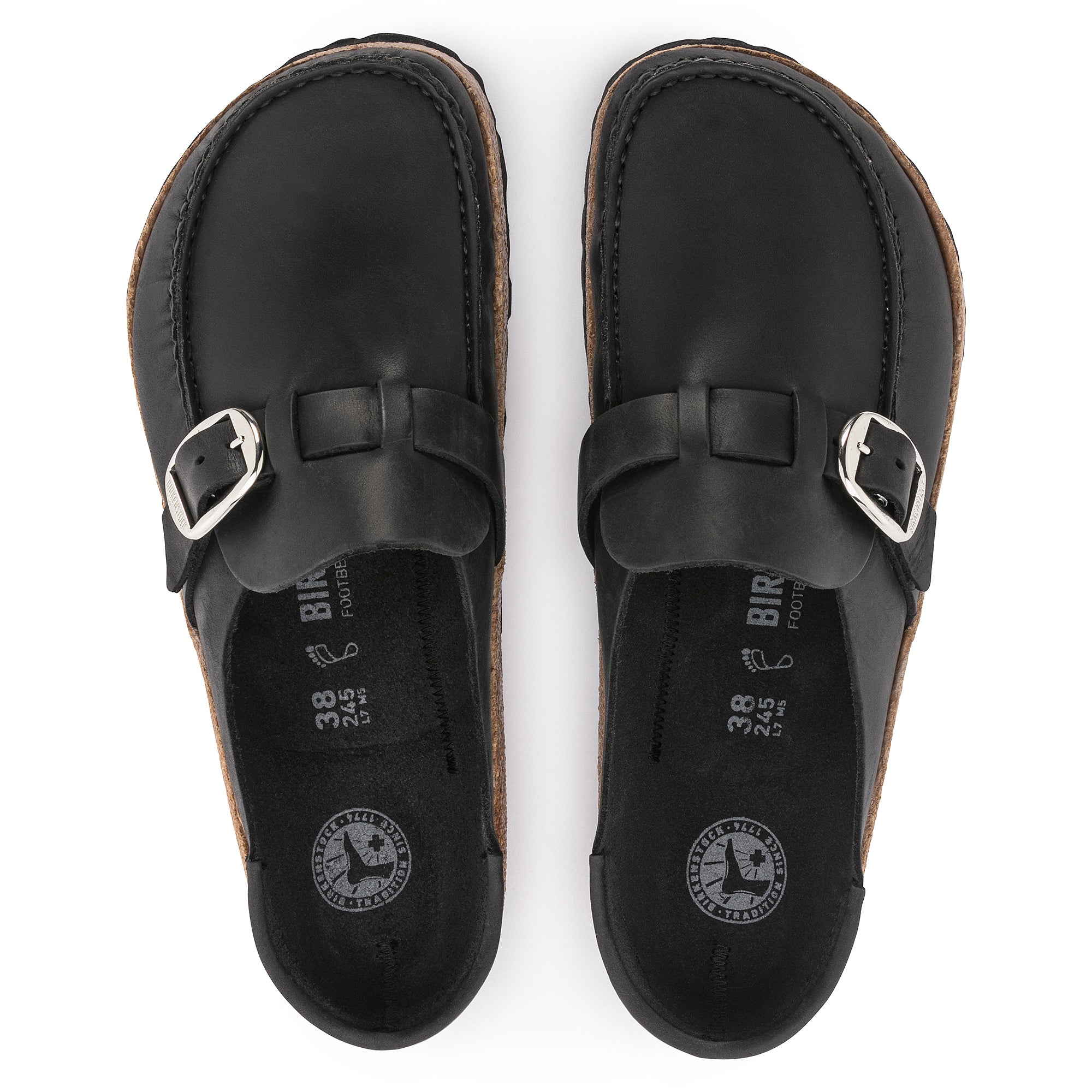Women's Birkenstock BUCKLEY - BLACK - OIL LEATHER – Plaza
