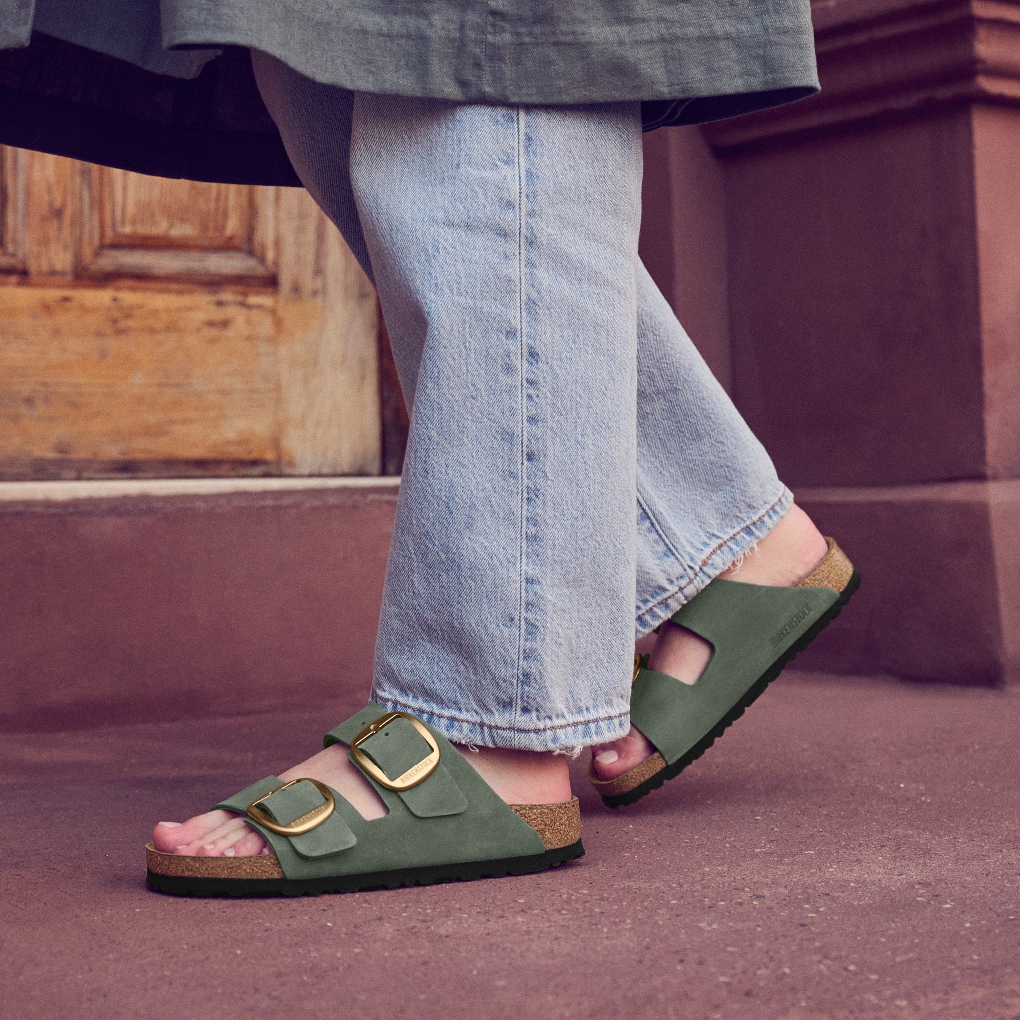 Arizona Big Buckle Nubuck Leather Thyme | BIRKENSTOCK