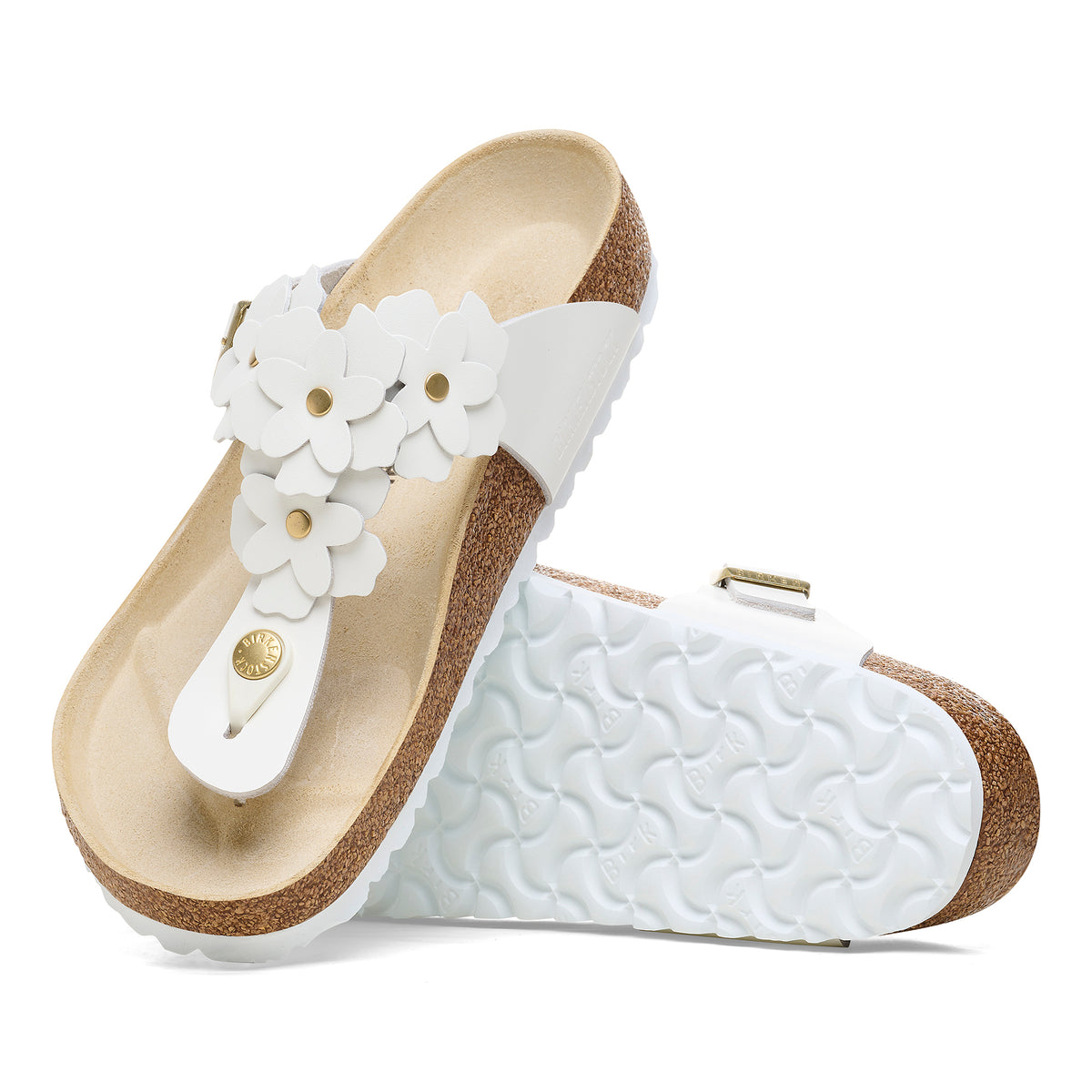 Birkenstock Gizeh Flower in Leather - White