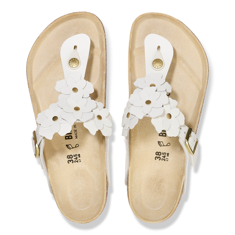 Birkenstock Gizeh Flower in Leather - White