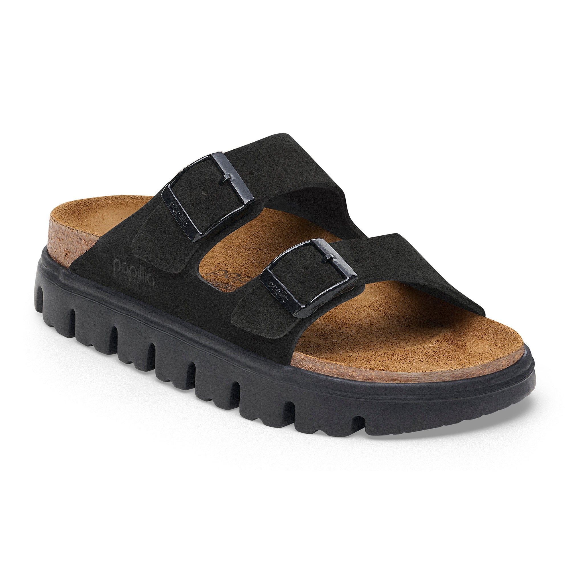 WOMEN'S BIRKENSTOCK ARIZONA CHUNKY - BLACK - SUEDE – Plaza Shoe Store