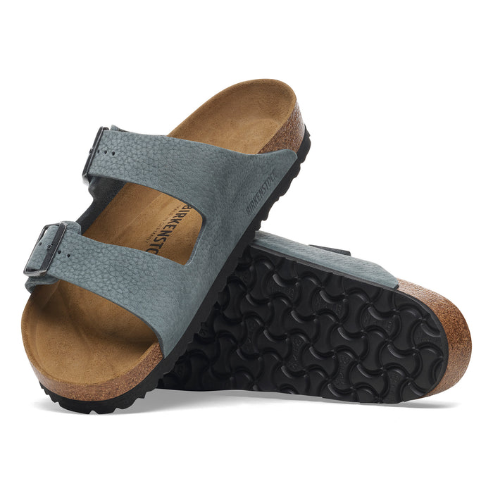 Birkenstock Arizona Grained Nubuck Sandal in Desert Buck Basalt Grey